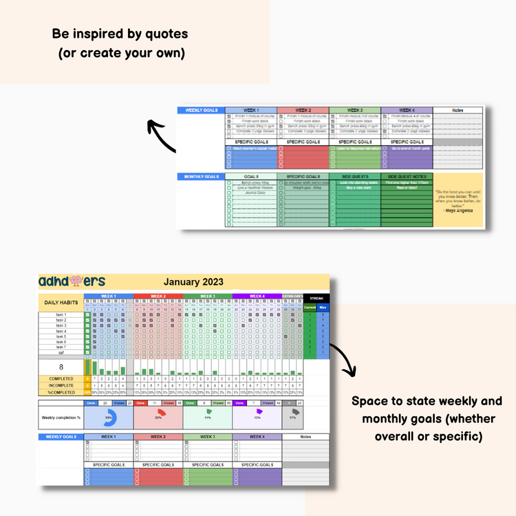 ADHD Habit Tracker - Modo Planilha Light