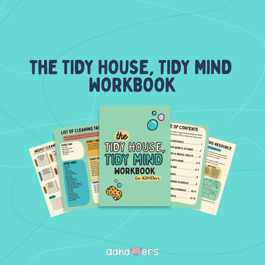 The Tidy house, Tidy mind Workbook - Digital Printable Workbook - ADHDoers