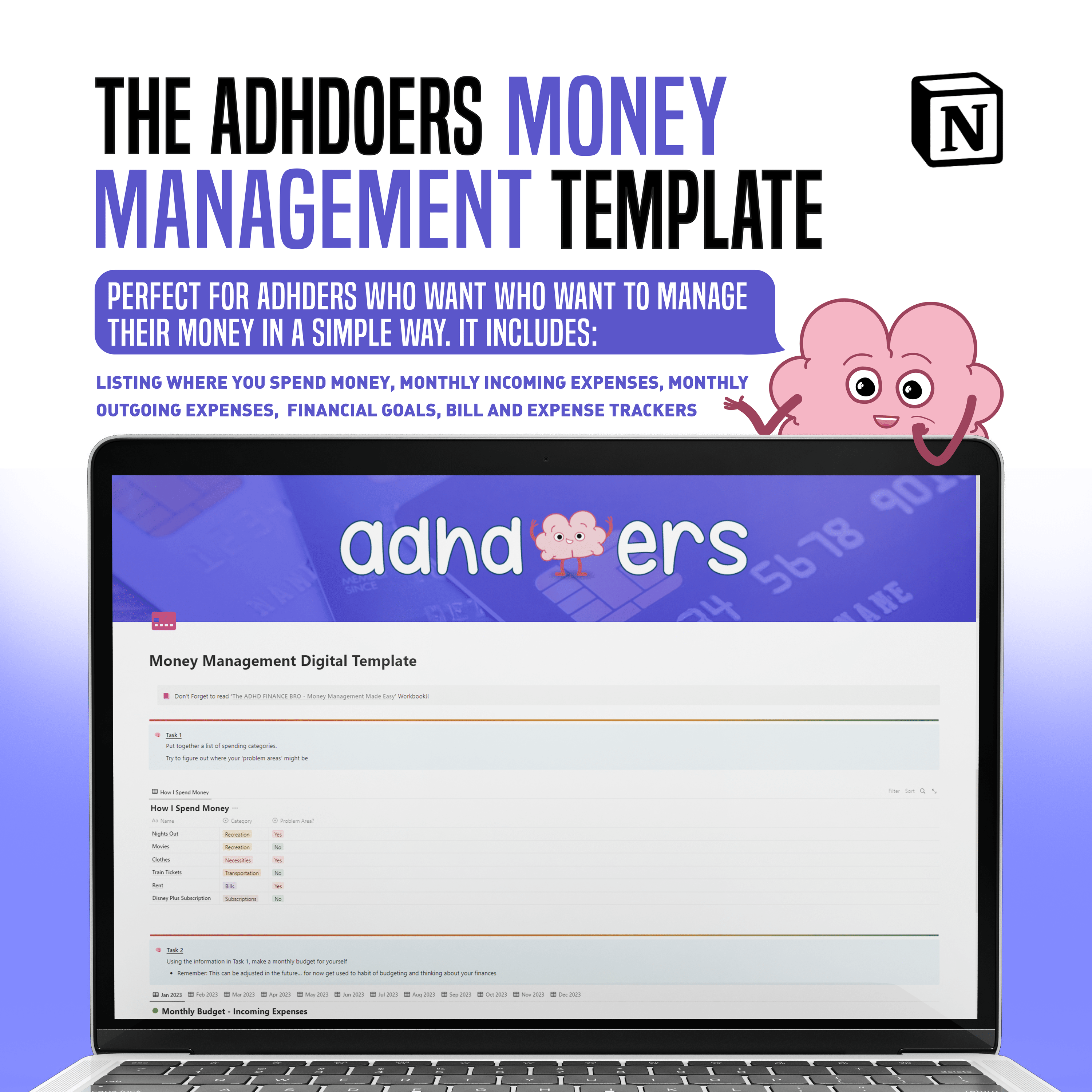 ADHD Money Management - Notion Tracker
