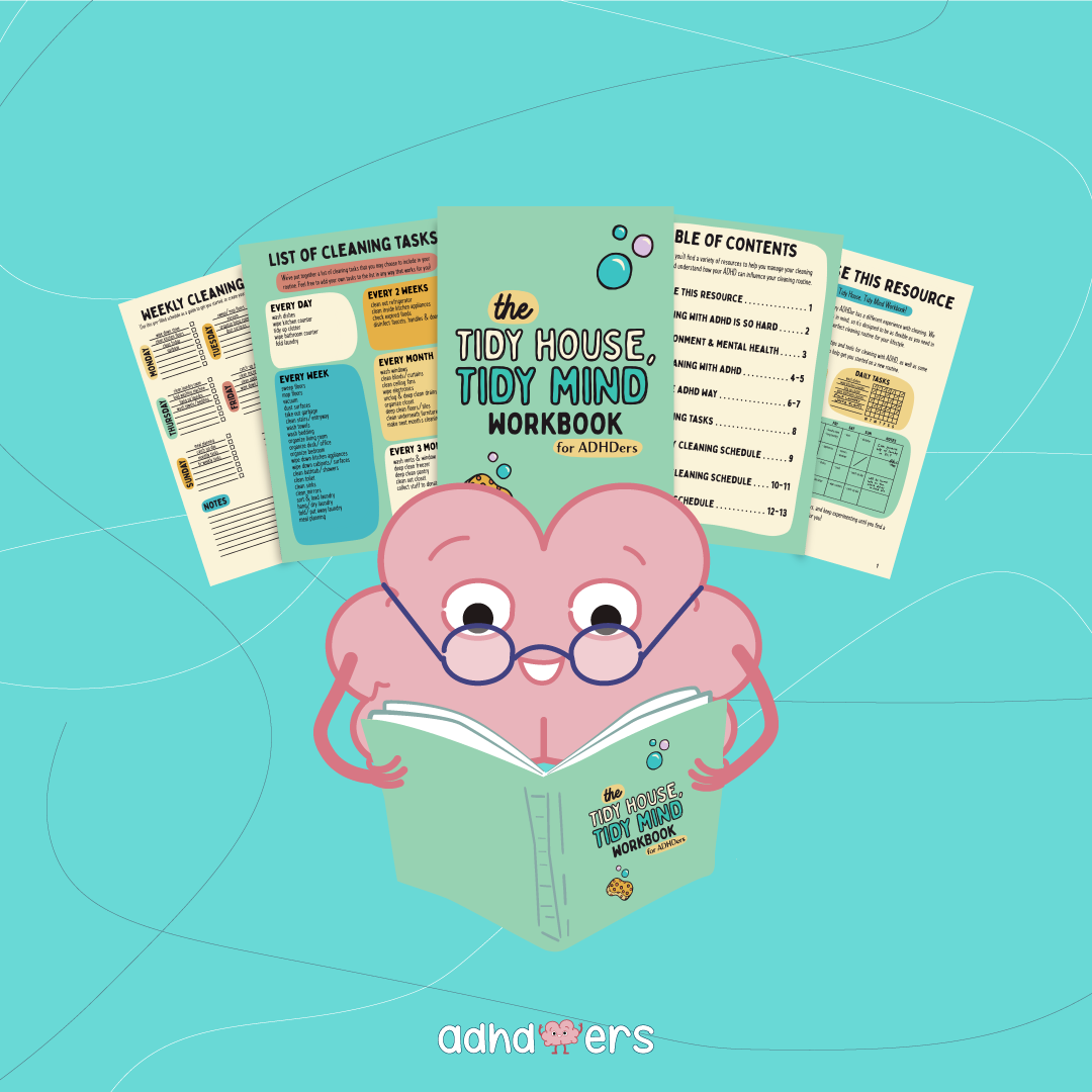 The Tidy house, Tidy mind Workbook - Digital Printable Workbook - ADHDoers