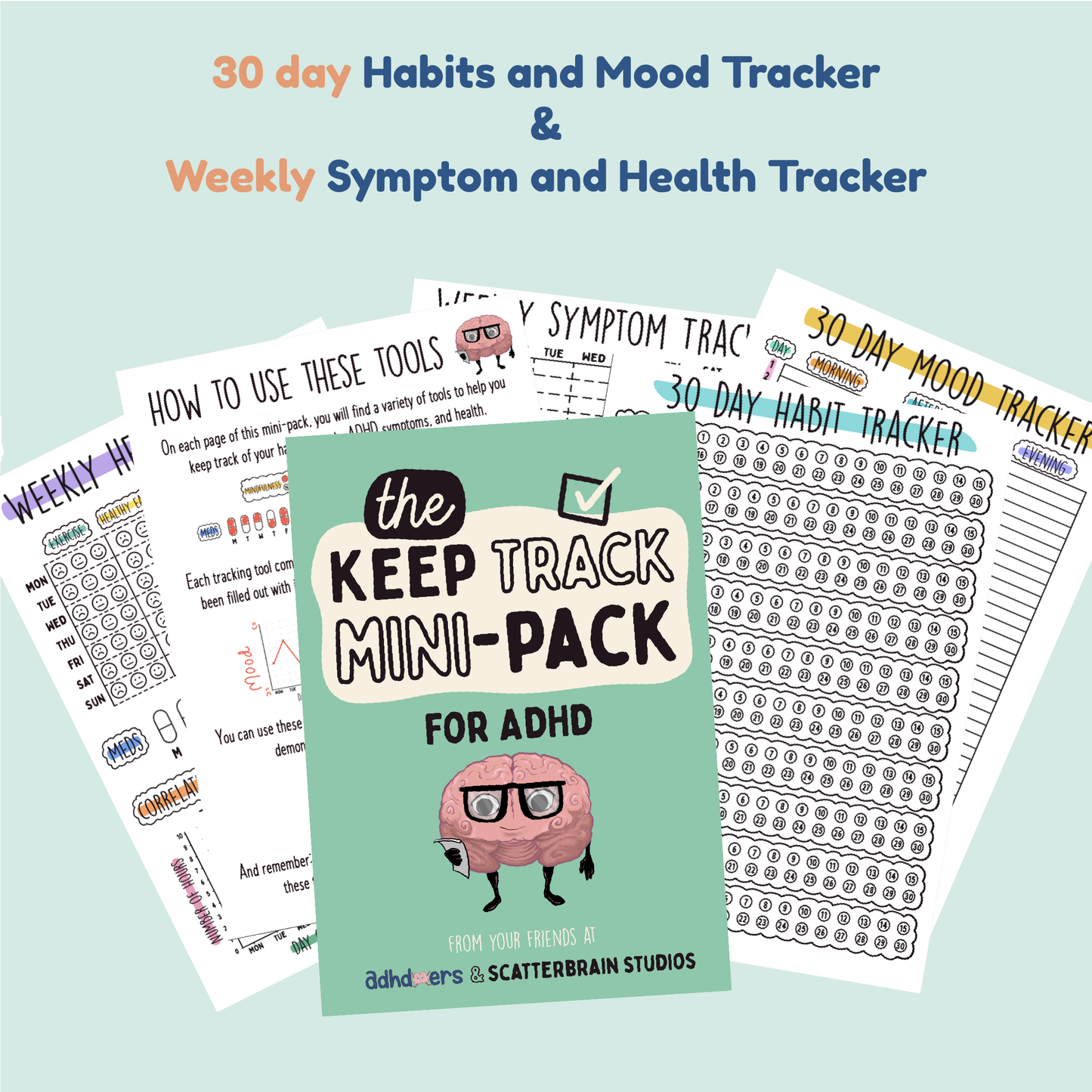 Keep Track Mini-Pack -  Digital Printable ADHD Tracker - ADHDoers