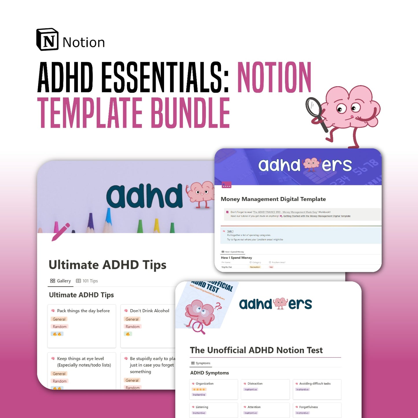 ADHD Essentials : Notion Template Bundle